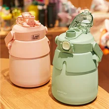 INS – sangle de voyage Portable de grande capacité 900/1000ml, bouteille Thermos sous vide SUS316, envoi d'autocollants pour enfants, garçons et filles