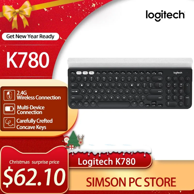 Logitech K780 Multi-Device Wireless Keyboard For PC Computer Phone Tablet full-size Silent Windows Mac ipad | Компьютеры и офис