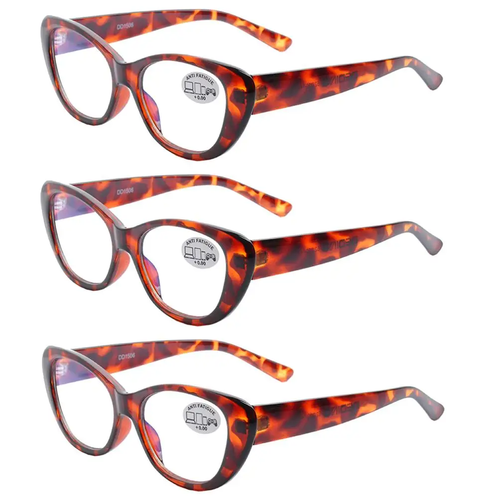 3 шт., кошачий глаз, анти-синий светильник, очки, модные кошачий глаз, компьютерные очки для чтения, женские плоские зеркальные очки DD1506