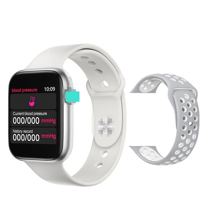 silver add strap Iwo 8 lite plus, мужские умные часы, Женская Серия 4, Bluetooth, музыка, пульсометр, часы, 4, умные часы для Apple iphone, huawei, xiaomi - Цвет: silver add strap