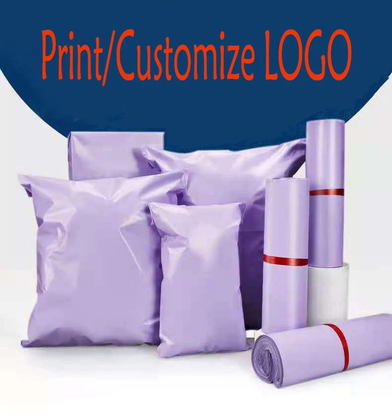 50/pcs Purple Courier Mail Packaging Poly Mailer Package Plastic Self
