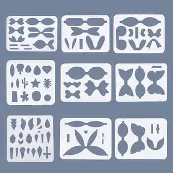 

9Pcs/Set Reusable Earrings Making Template Plastic Cutting Stencil DIY Handmade