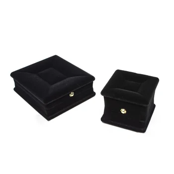 

1PC Velvet Black Necklace Jewelry Gift Display Box Ring Bracelet Storage Case Wedding Engagement Ring Box Jewelry Display
