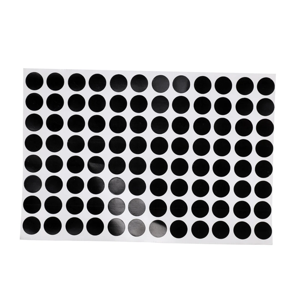 Magicdeal 96pcs/Sheet Round Black Spot Stickers Table Spots Billiard Table Accessory 1.2cm
