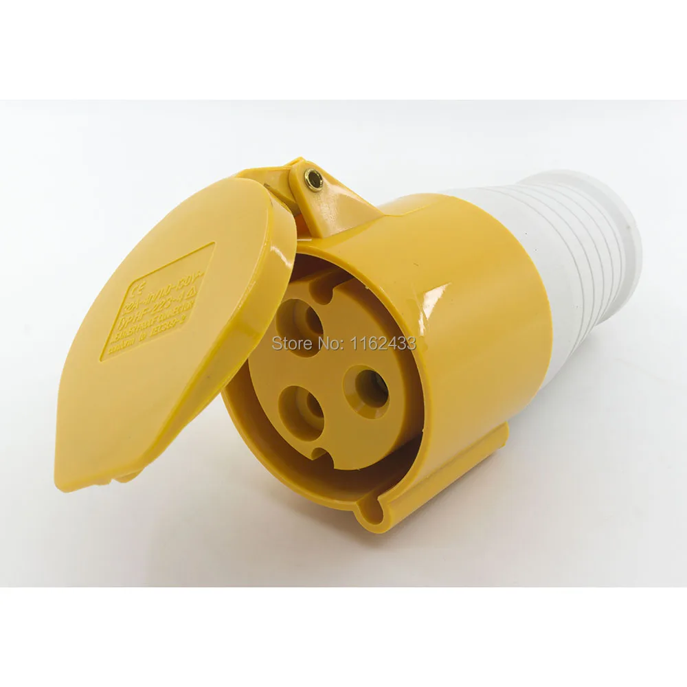32A 2P E 3 pin 110-130V IP44 223-4 однофазный splashproof Промышленный разъем/переходник |