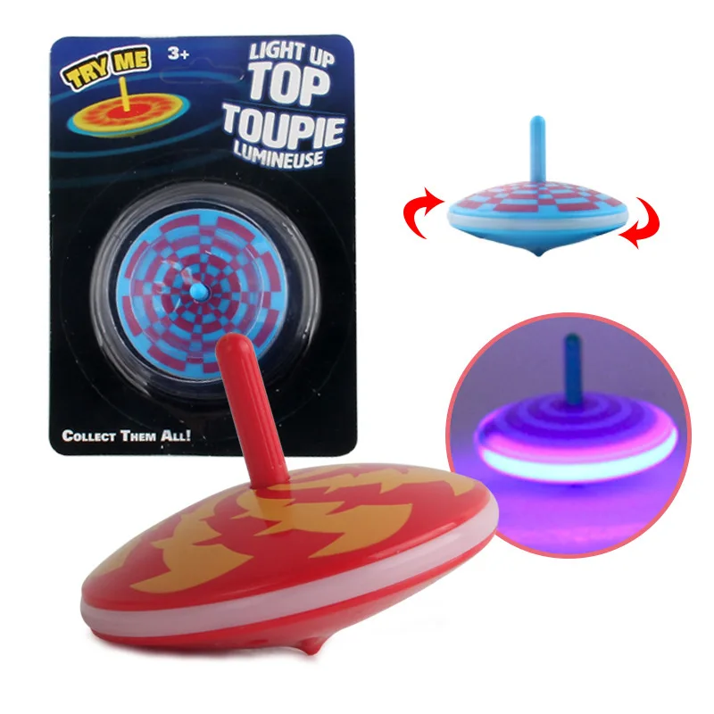 

Puzzle Mini Hand-Twisted Rotating Luminous Plastic Small Top Nostalgic Decompression Toys for Children Kindergarten