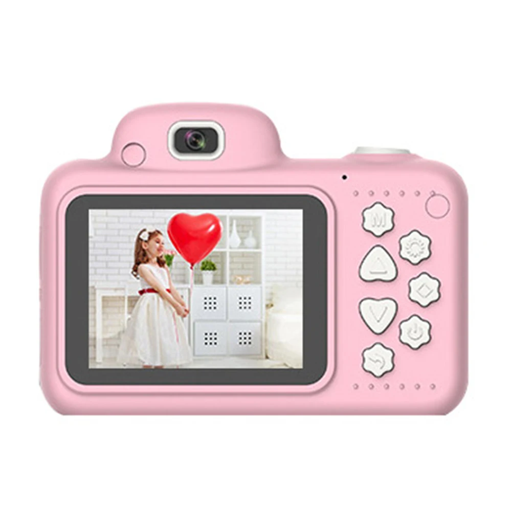 Детская мини-камера, обучающие игрушки для детей, цифровая фотокамера 2,4 дюймов, экран 1080 P, проекционная видеокамера на день рождения - Цвет: Розовый