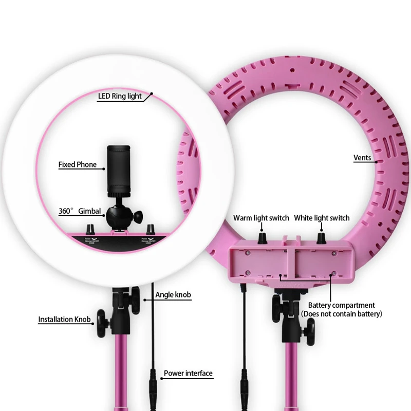 14 дюймовый Диммируемый 5500K светодиодный кольцевой светильник с 1,6 м штатив-Трипод для студийной лампы фотографии YouTube фото макияж кольцевой светильник