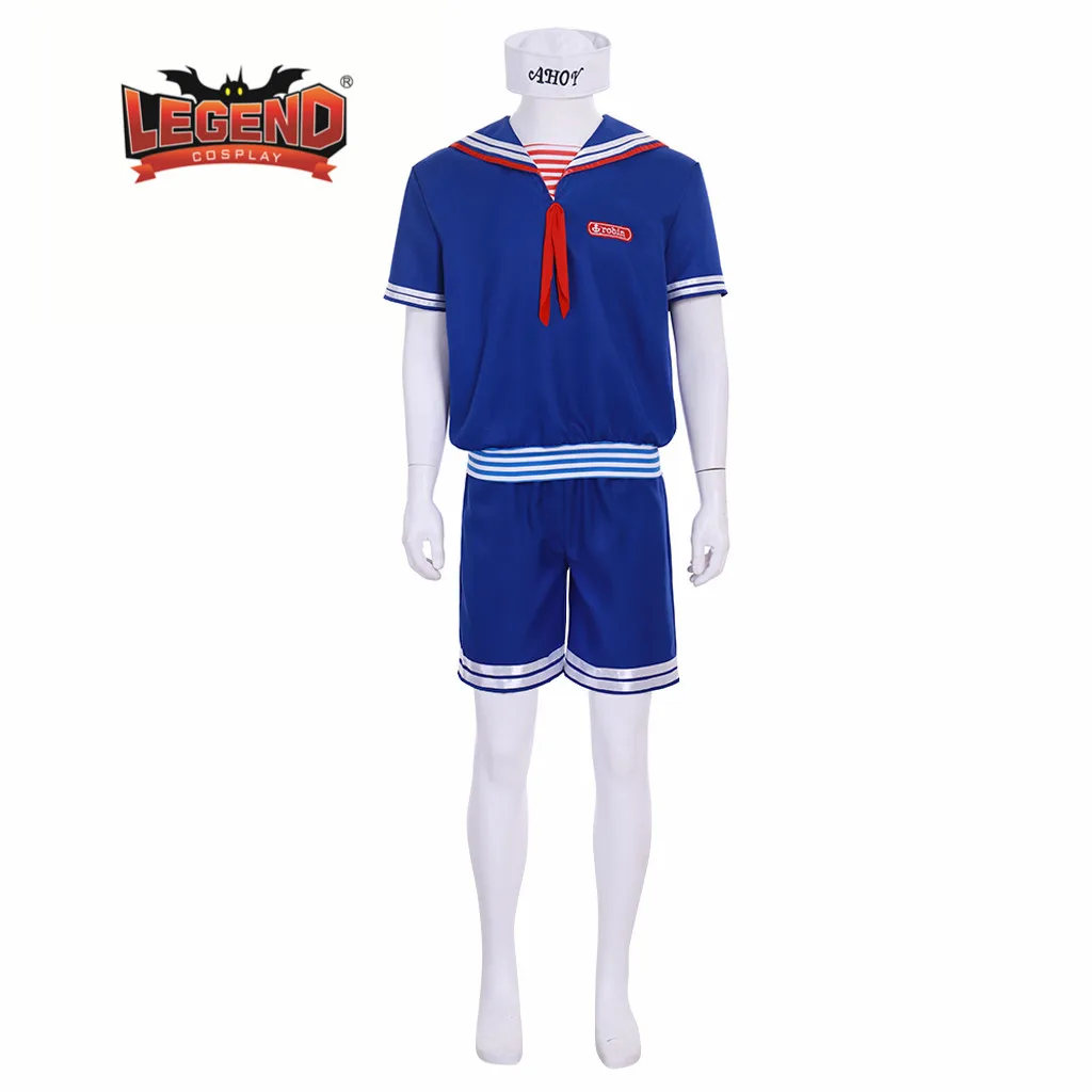 

Stranger Things 3 Scoops Steve Harrington Cosplay Costume Ahoy Robin Adult Uniform Working Sailor Suit Halloween Carnival
