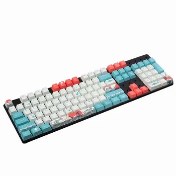 

104keys Home Office Computer Peripherals Repair Business PBT For Mechanical Keyboards Easy Install Suspension Keycaps Coral Sea
