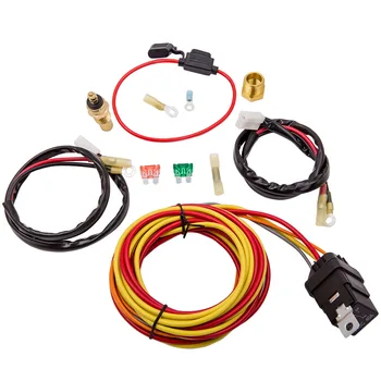

Dual Electric Cooling Fan Wiring Harness Thermostat 40 amp Sensor Relay Kit