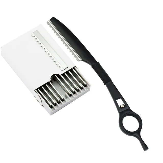 univinlions thinning razor blade straight salon hairdressing razor stick hair cutter rotary barber hair cutting knife thinner 2