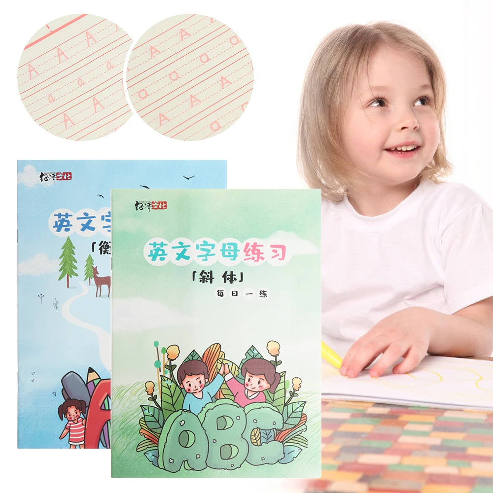 

1PC Kids English Copybook Preschool Writing Stickers Writing Practice Book Learning English Handwritten Board Calligraphy