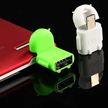 10 шт./партия Android Робот в форме Micro USB к USB OTG Кабель-адаптер для смартфона Galaxy S3 S4 Note2