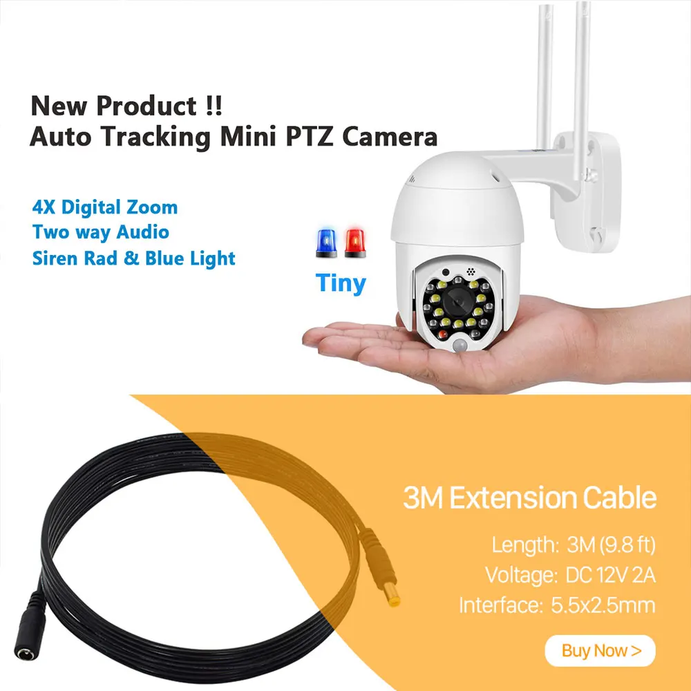 

1080P Cloud Storage Wireless PTZ IP Camera 4X Digital Zoom Speed Dome Camera Outdoor WIFI Audio P2P CCTV Surveillance