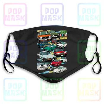 

Toyota Corolla Thunder Jdm Ae86 Ae92 Te27 Te37 Te47 Te71 Washable Reusable Mask with 2Pcs PM2.5 Filters 5 Layers