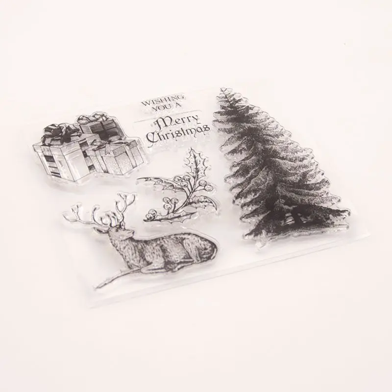 Christmas Tree Silicone Clear Seal Stamp DIY Scrapbooking Embossing Photo Album Decorative Paper Card Craft Art Handmade Gift clear stamps clear rubber stamps christmas cutting dies and stamps