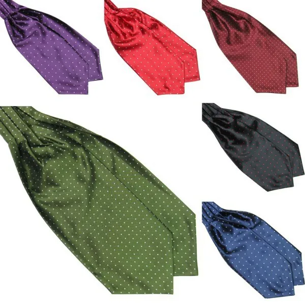 Мужские длинные шелковые галстуки в горошек галстук Аскот носовой платок Нежные мужские для дропшиппинг