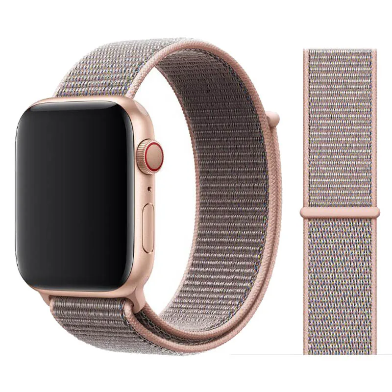 Спортивный ремешок для Apple watch 42 мм 38 мм correa 5 4 44 мм 40 мм Iwatch series 3 2 ремешок для часов браслет дышащие аксессуары - Цвет ремешка: 8- Pink Sand