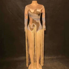 Женский певец, костюмы для танцев на шесте, растягивающийся треугольник с кисточками, боди для взрослых, одежда для дня рождения для женщин, одежда для сцены, DT1721