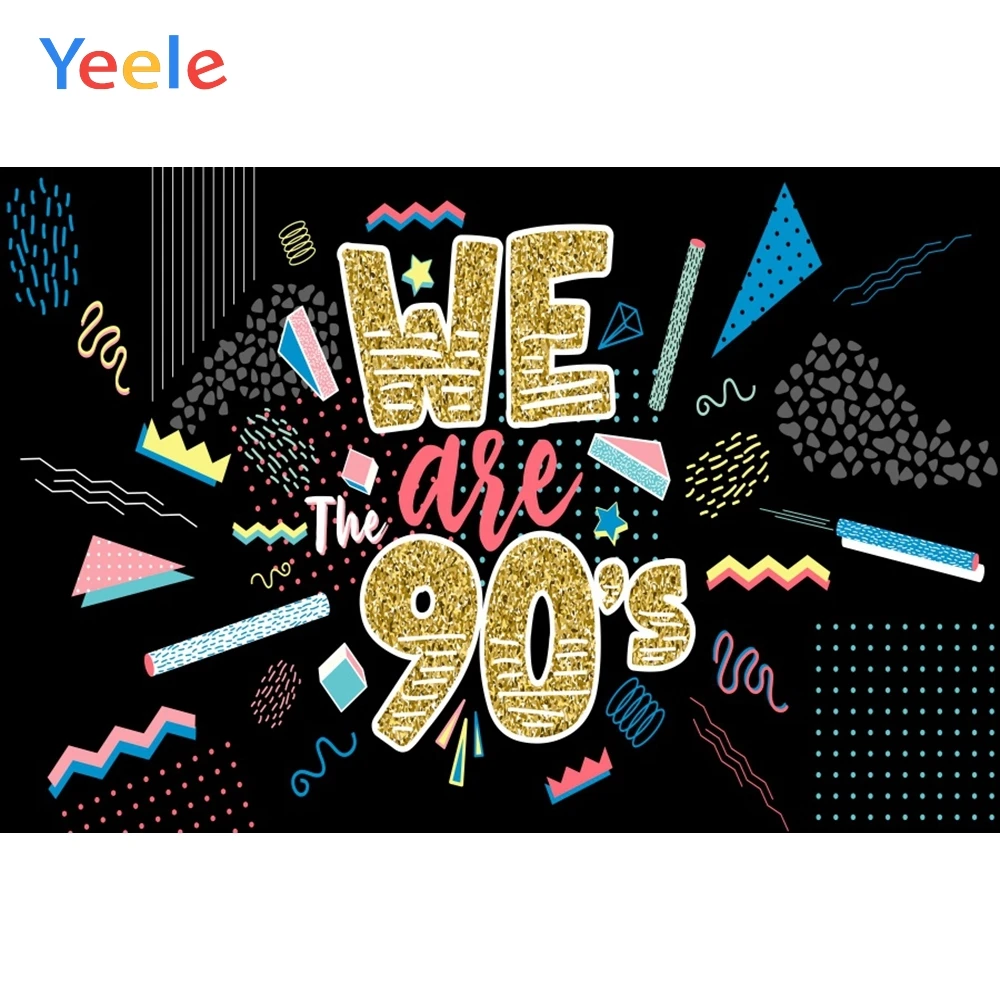 

Yeele Back 90's Party Backdrops Graffiti Neon Glow 90s Photography Backgrounds Back To 90th Theme Party Banner Decor Photocall