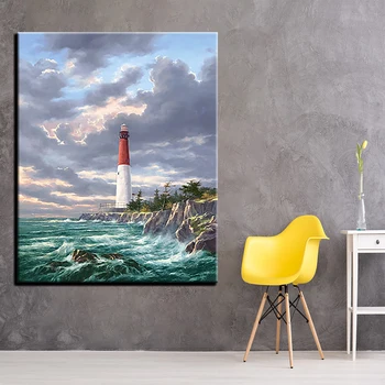 

Wall Art Pictures HD Prints Poster Home Decoration Canvas 1 Panel Scenery Seaview Lighthouse Paintings Modular Living Room Frame