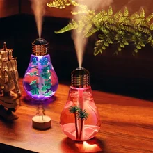 2020 Ultrasonic USB Humidifier 400ML Essential Oil Diffuser Atomizer Colorful Light Bulb Humidifier with 7 Romantic Colors