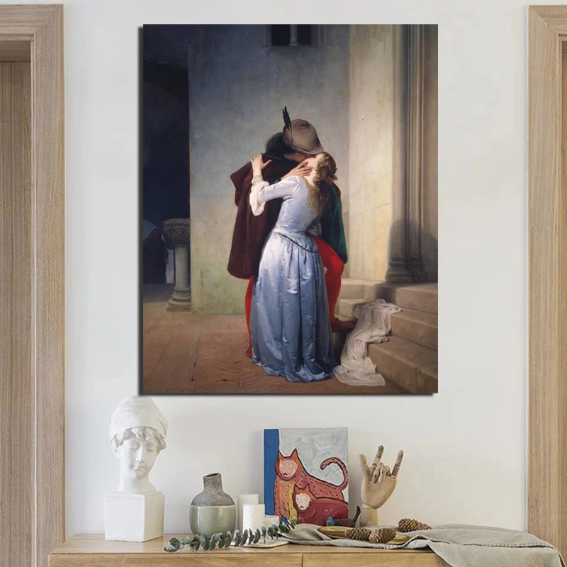 Francesco Hayez плакат винтажный поцелуй холст живопись плакаты принты мраморная