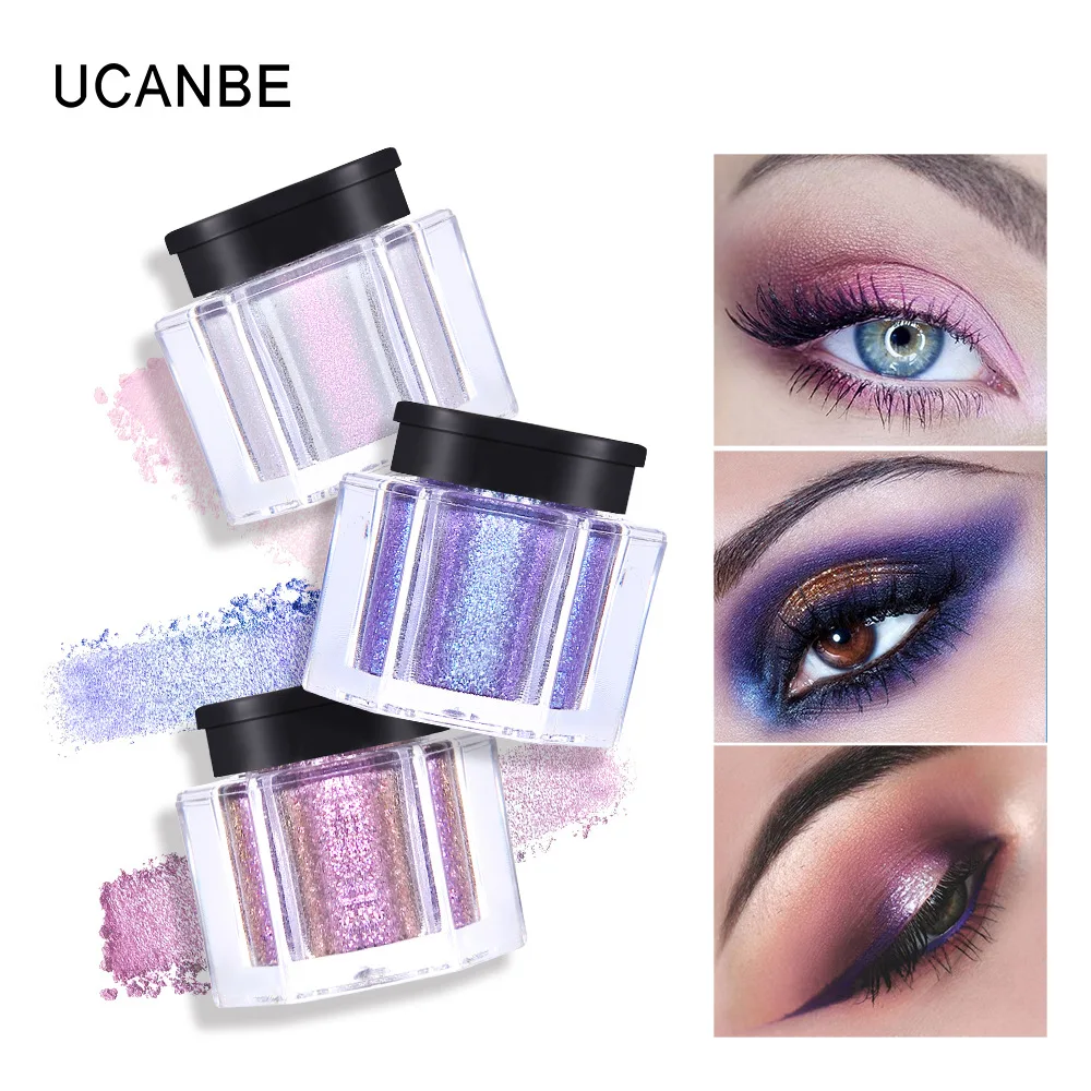 UCANBE Crystal Luster Glitter Eyeshadow Powder Pigment Metallic Shiny Eye Cosmetics Single Eye Shadow Makeup