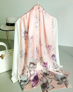 

Women's 100% Pure Silk Satin 12mm Long Big Scarf Shawl Wrap Neckerchief 175x52cm 68"x20" WJ109