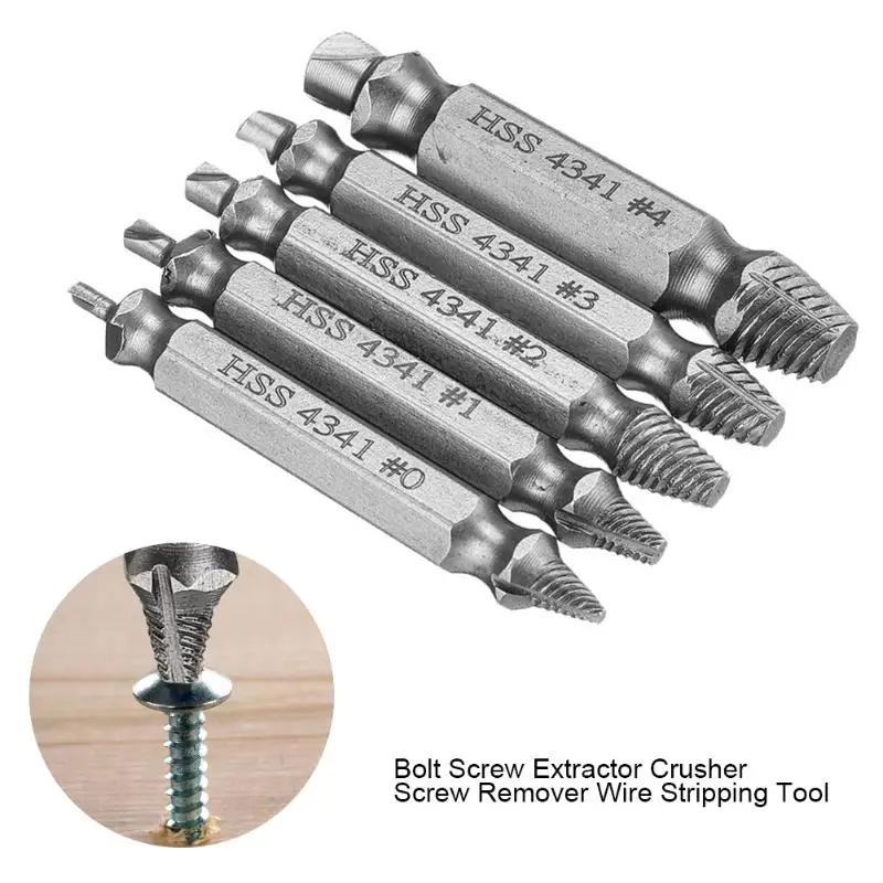Набор сверл комплект из 6 насадок для удаления сломанных винтов с