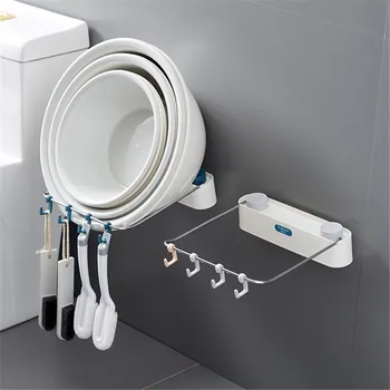 

Creative Multifunctional Household Wall-Mounted Washbasin Basin Hooks Storage Racks Bathroom Kitchen Racks Washbasin Organizer