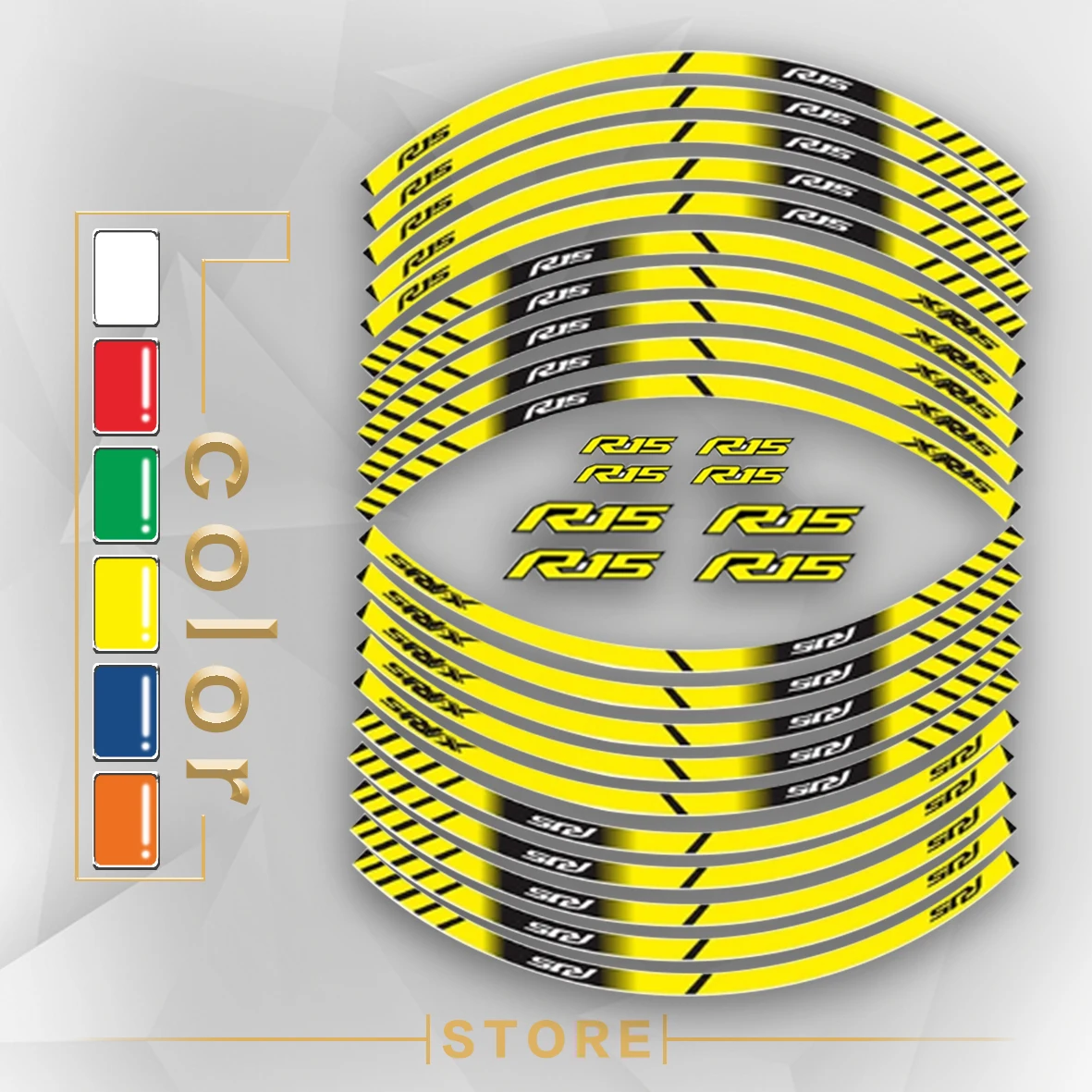 

New Motorcycle Tire Reflective stickers inner wheel stripes decoration decals for YAMAHA R15