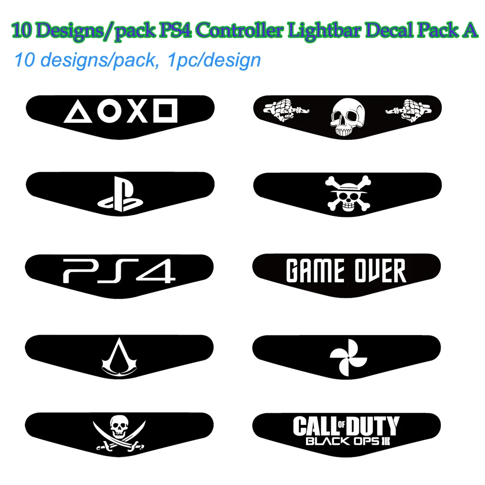 Светодиодный светильник Bar Skin sticker 10 в 1/Набор для Playstation 4 PS4 пользовательская наклейка игровой светильник Bar sticker для PS4 Dualshock контроллер - Цвет: Black for set  A