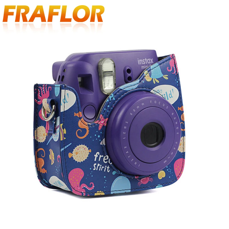 Fraflor чехол для переноски из искусственной кожи с наплечным ремнем для фотоаппарата, Художника масляной краской, мгновенная камера, наплечный чехол, чехол