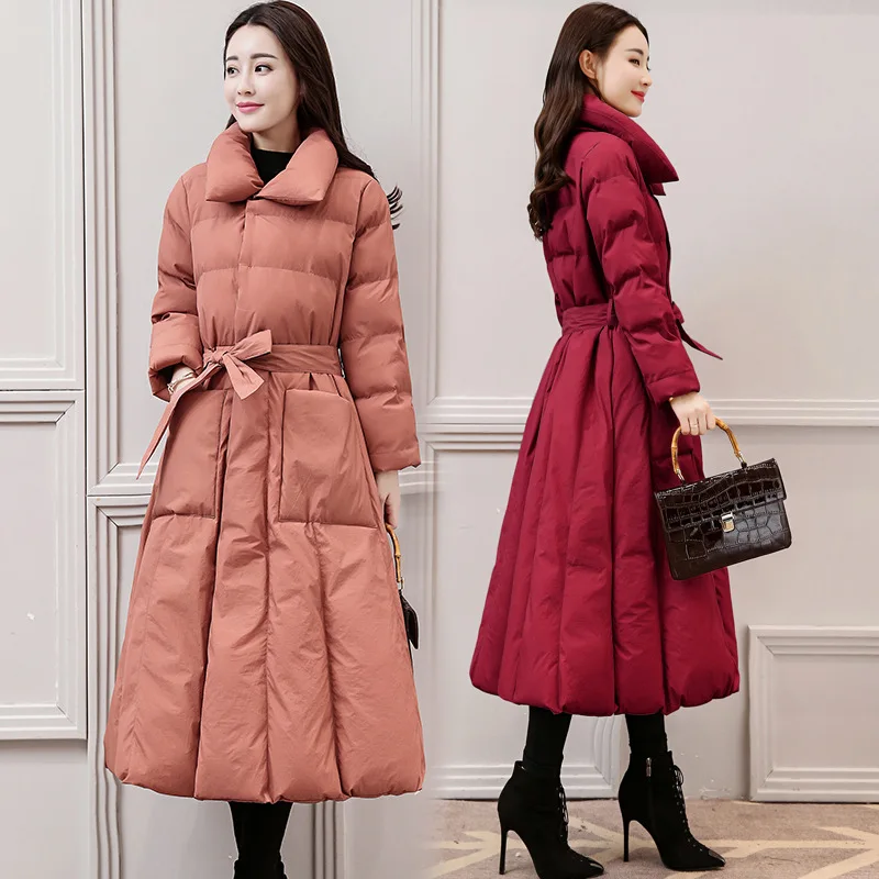 

Cotton-padded Clothes Women's Mid-length 2018 Winter New Style Korean-style Casual over-the-Knee Loose-Fit down Jacket Cotton-pa