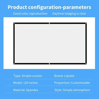 

Hot Sale Portable Foldable Projector Screen 16:9 HD Outdoor Indoor Home Cinema Theater 3D Movie