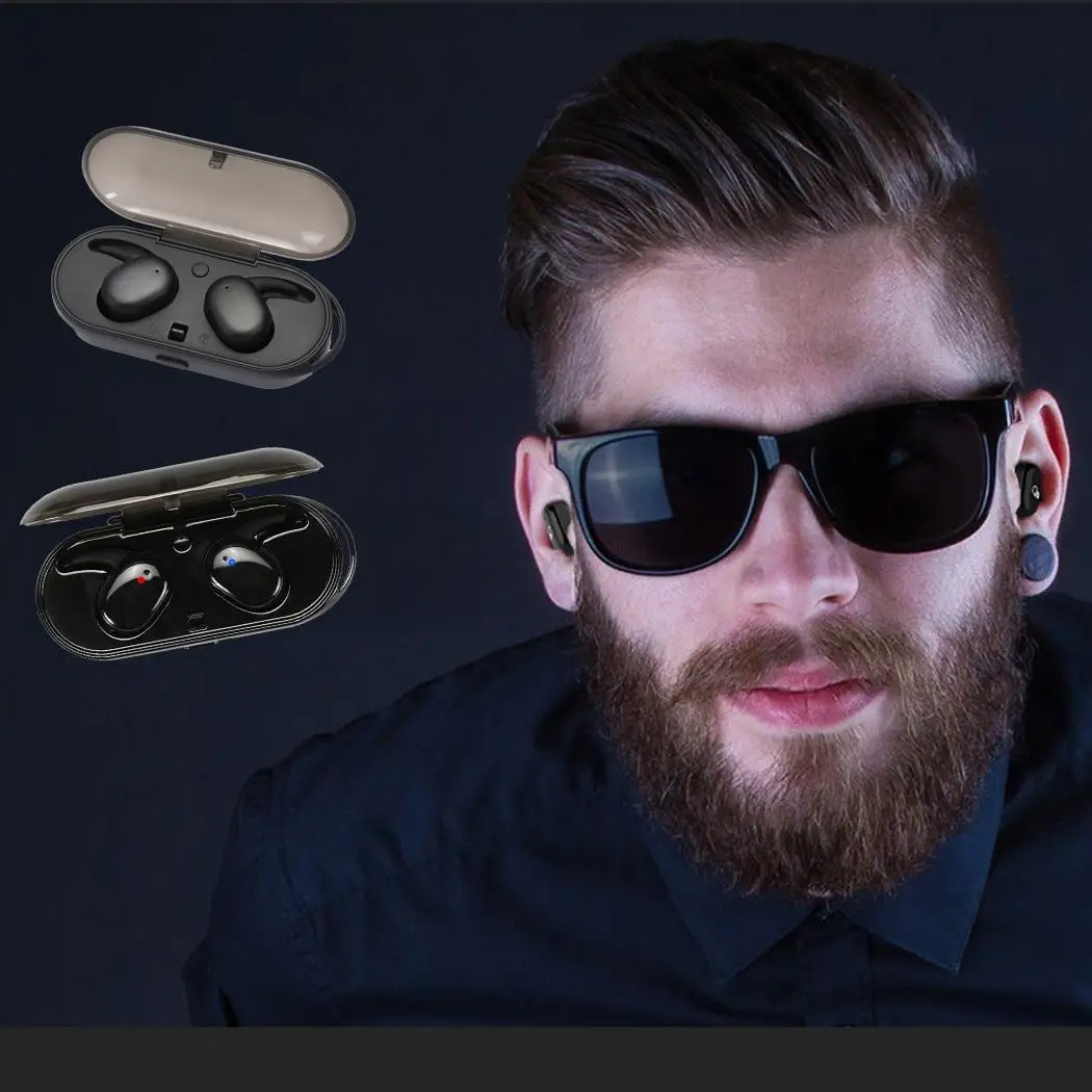 Мини TWS портативные беспроводные наушники Bluetooth 5,0 шумоподавление Беспроводные наушники с зарядным устройством спортивные потонепроницаемые черные