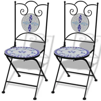 

3pcs Iron Mosaic Bistro Table chair set for Outdoor European Courtyard Garden Balcony Coffee Table Chair living room furniture
