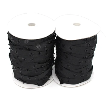 

1roll/50yards Covers Tape Ribbon Crafts Snap Press Studs Scrapbooking DIY Fabric Trim Fastening Duvet Button Sewing Garment