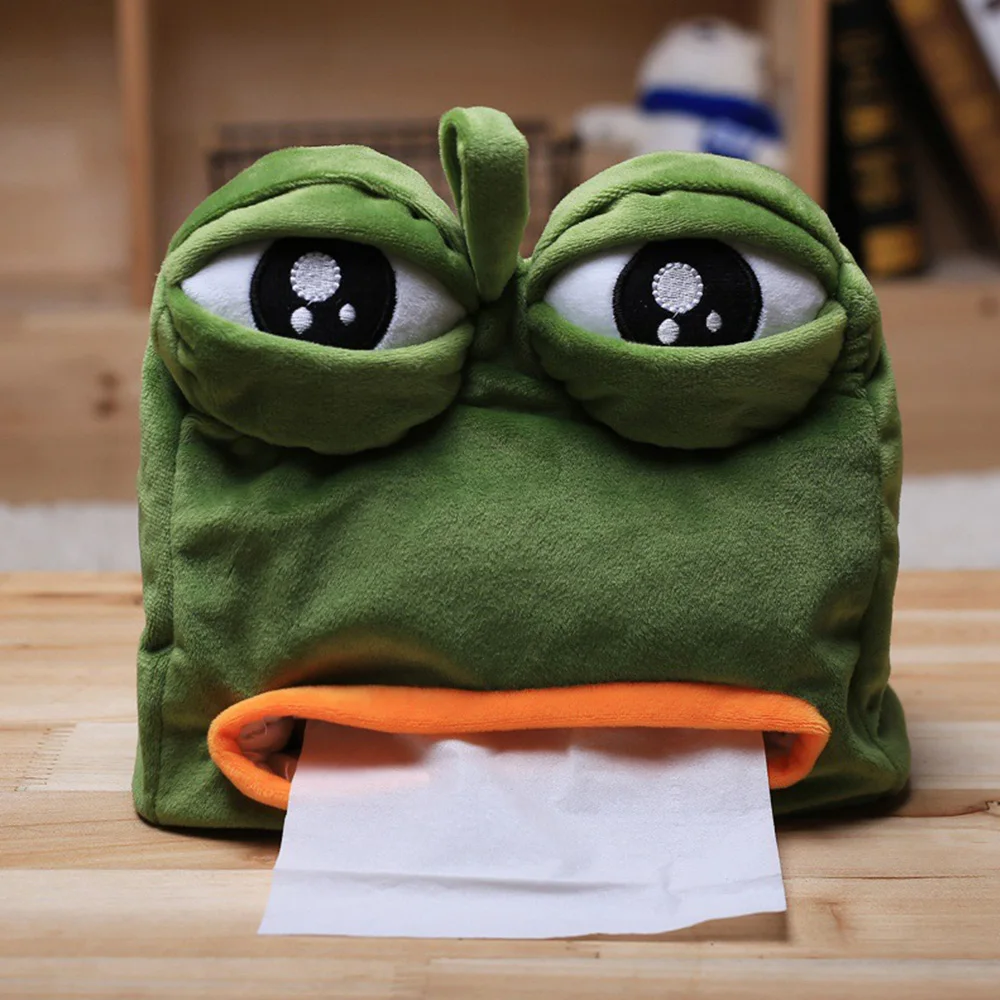 Бумажная коробка Sad frog QQ, посылка с выражением, коробка для салфеток, плюшевая автомобильная коробка для салфеток, чехол для креативного домашнего стола, чехол для салфеток