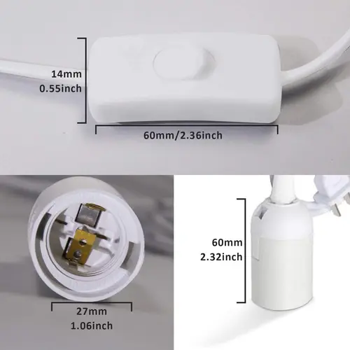 EU US 플러그 1.8m 전원 코드 케이블 E27 램프 베이스 홀더, 스위치 와이어 포함, 펜던트 LED 전구 고정 장치, 행램프 서스펜션 소켓 2