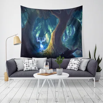 

Can Customized Tapestry Fashion Bedroom Mural Can Diy Gift Poster Collective Dormitory Fantasy Forest Curtain Tapestry E0514
