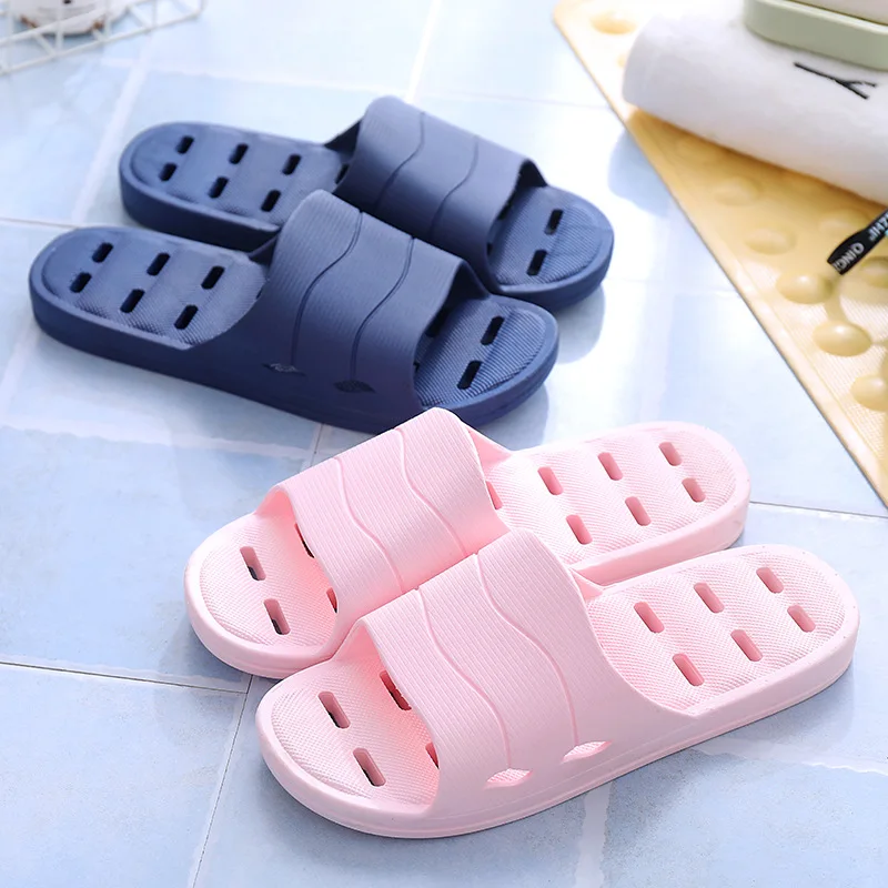 

Bathroom Slippers Female Summer Anti-slip Men's Home Indoor Bath Sandals Plastic Thick Soft-Sole Leakage Household for Slipper