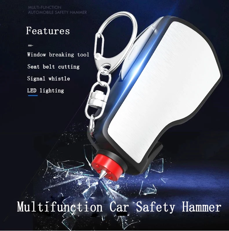 

Multifunction Car Safety Hammer Emergency Glass Breaker Seat Belt Cutter Life-Saving Escape LED lighting Tool