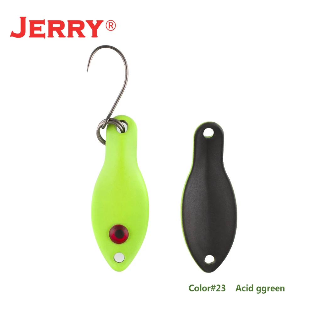 Jerry 1 шт. 1,4 г, 2,5 г Сверхлегкая приманка мини форель ложки плавающий воблер Спиннер приманка УФ цвет рыболовные ложки Утонченная Рыбалка - Цвет: Acid green