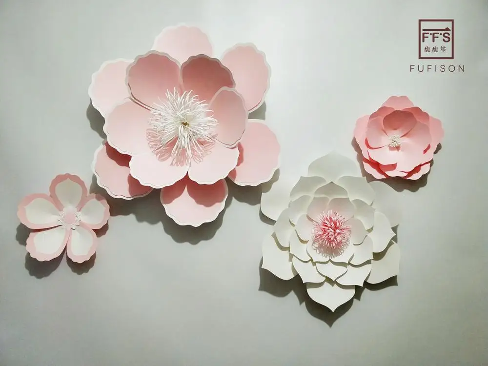 Бумажные цветы затяжки DIY фон для вечеринки свадьбы вечевечерние НКИ детского
