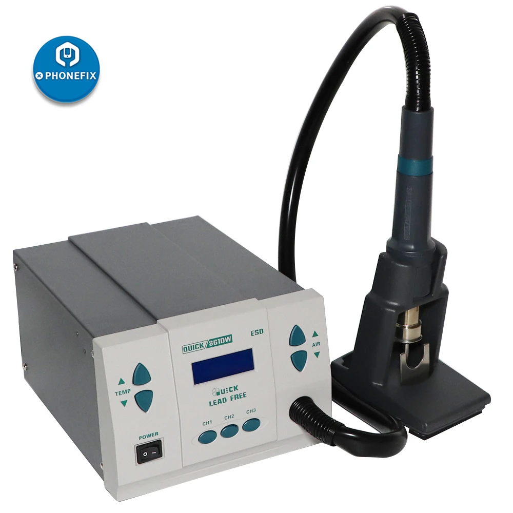 US $192.00 Quick 861dw Hot Air Rework Station Intelligent Digital Display Bga Soldering Station For Phone Pcb Motherboard Welding Repair