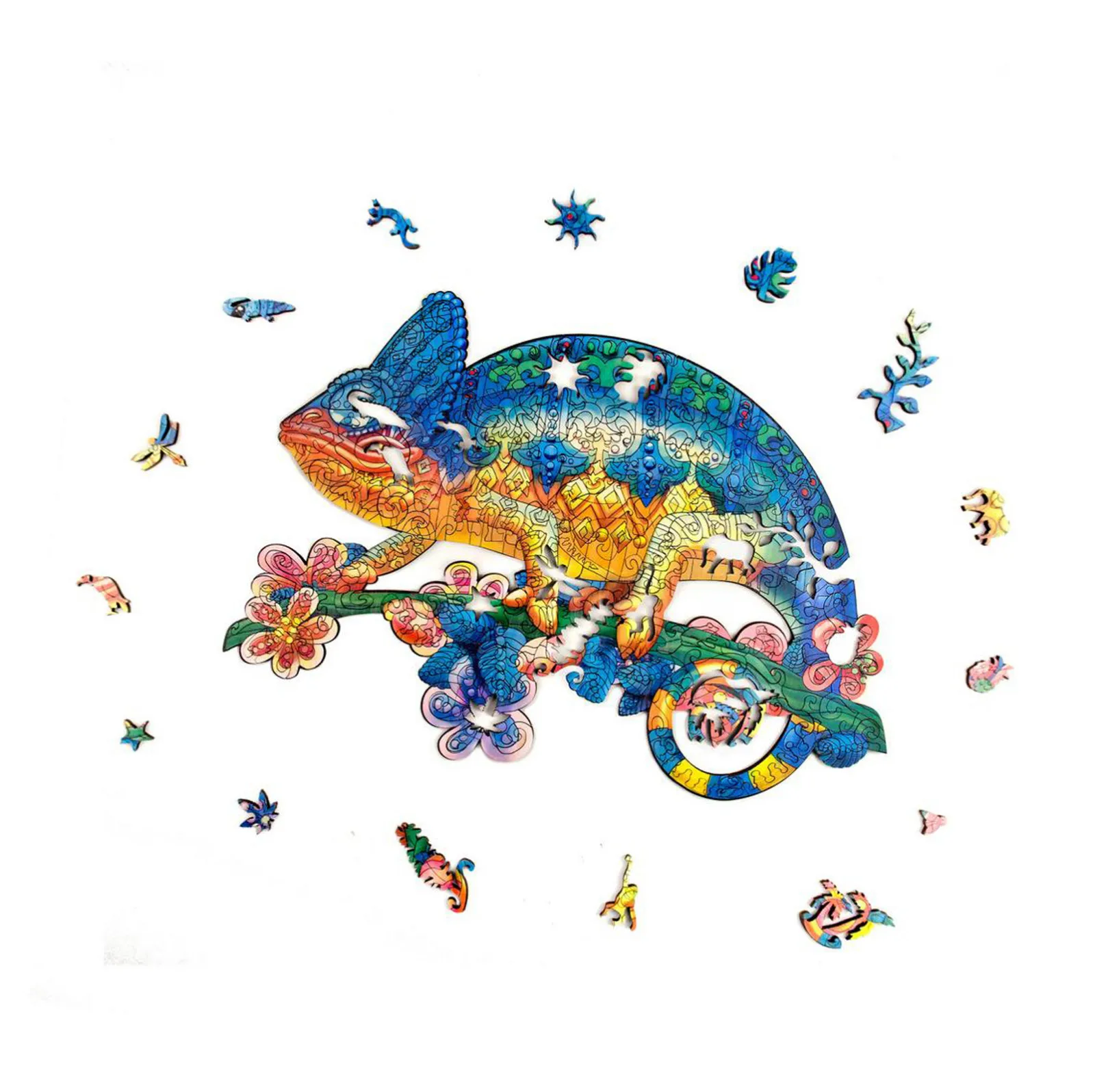 3D Chameleon DIY Magic Game Toys Wooden Jigsaw Puzzle 2021 Best New Year Gift for Adult Children Kid Educational puzzle en bois | Дом и сад