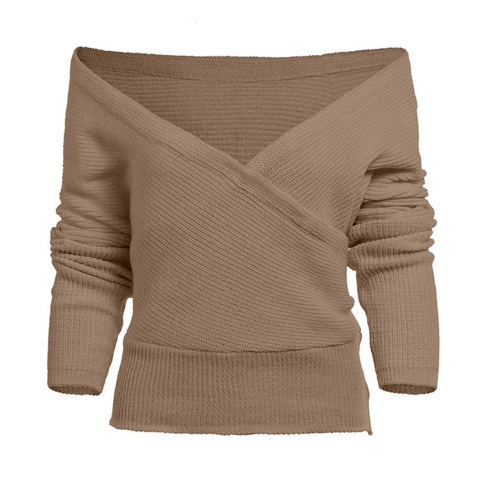 

Casual Knitted Sweater Women Streetwear V Neck Long Sleeve Pullovers Loose Solid Coat 2019 Autumn Winter Fashion Women's Sweater
